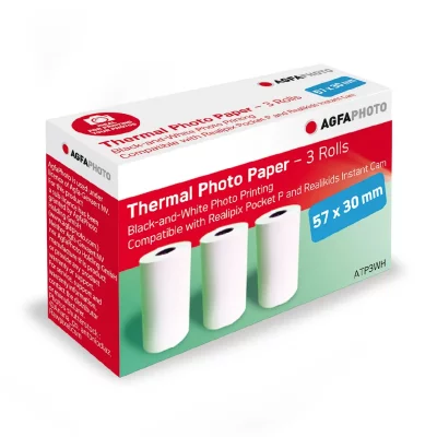 AGFAPHOTO Pack 3 rouleaux papier thermique  ATP3WH Blanc