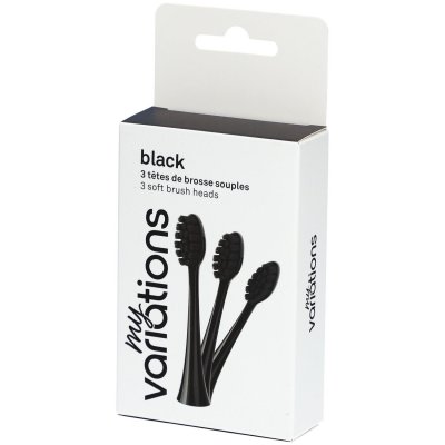 MY VARIATIONS Pack 3 t&ecirc;tes de brosse &agrave; dents soniques - MyVariations (Noir)