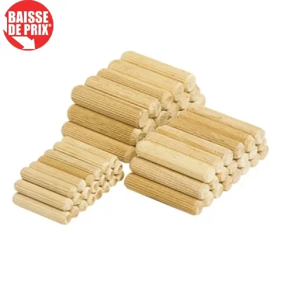 WOLFCRAFT Pack 30 chevilles longues en bois de h&ecirc;tre &oslash;10x40mm 2910000 
