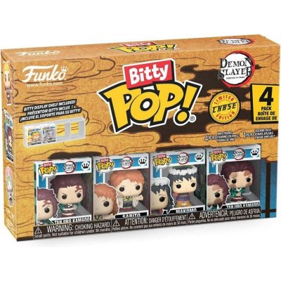 FUNKO Pack 4 Figurines Bitty Pop Demon Slayer Tanjiro with Chase Mod&egrave;le al&eacute;atoire