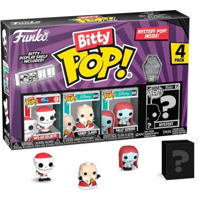 FUNKO Pack 4 figurines Bitty Pop The Nightmare before Christmas Santa Jack