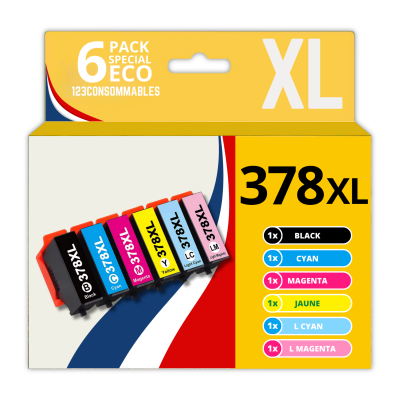 123CONSOMMABLES Pack 6 cartouches compatibles EPSON 378XL