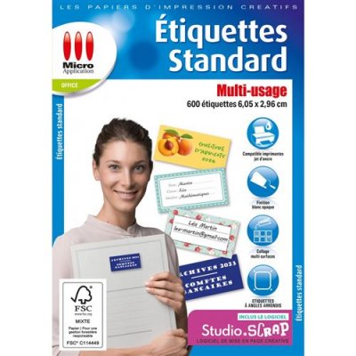 MICRO APPLICATION Pack 600 &eacute;tiquettes 