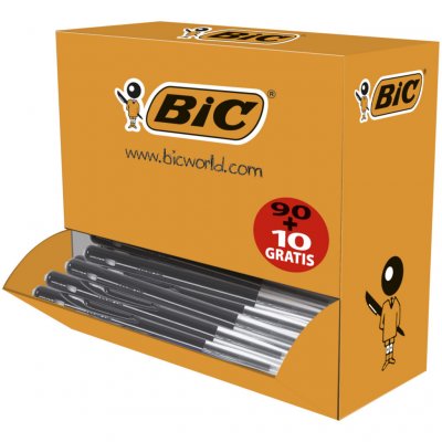 BIC Pack 90 stylos bille  M10 noir + 10 offerts - pointe moyenne.