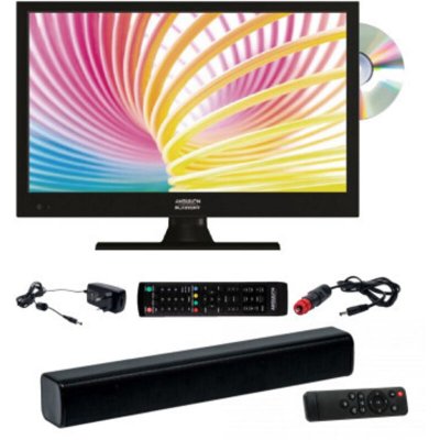 ANTARION Pack  TV LED 16"" 40cm T&eacute;l&eacute;vision HD DVD int&eacute;gr&eacute; + Barre de Son Compact Bluetooth