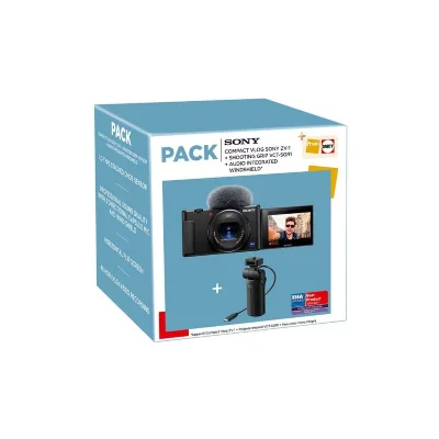 SONY Pack Appareil photo compact pour Vlogging  ZV-1 + Poign&eacute;e 