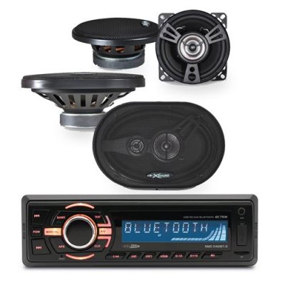 CALIBER Pack Autoradio RMD046BT-2 75W x 4 - Bluetooth + 4 haut parleurs XSound - 680W