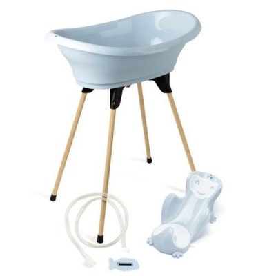  Pack baignoire THERMOBABY VASCO 5 en 1 Fleur bleue - Fabriqu&eacute; en France