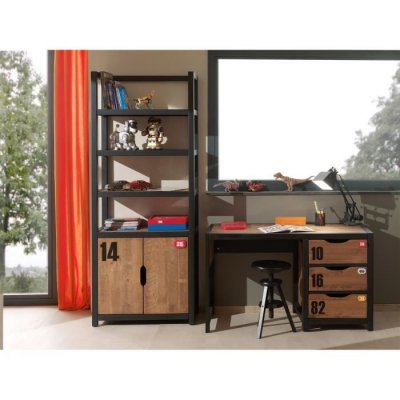 Pack - Bureau Enfant & Biblioth&egrave;que Alex Marron & Noir