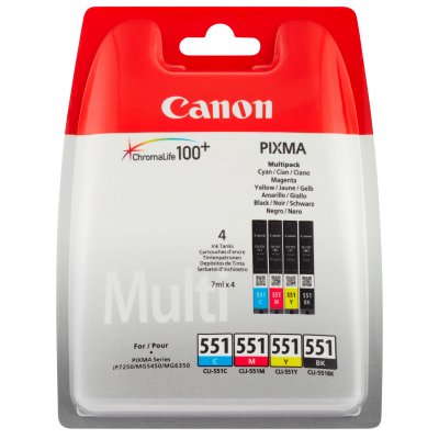 CANON Pack  CLI-551 - noir,  jaune, cyan, magenta