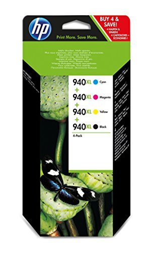 HP Pack cartouche d'encre  940 XL Noir et 3 couleurs Magenta, Cyan, Jaune