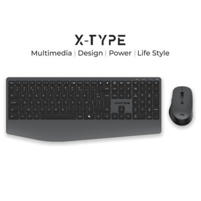 AD ADVANCE Pack clavier souris -  - X TYPE - Ergonomique - Design ambidextre - Silencieux