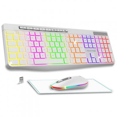 ADVANCE Pack Clavier/Souris  RTYPE Combo Blanc Sansfil/RGB/Batterie/IPX4/WinMac 