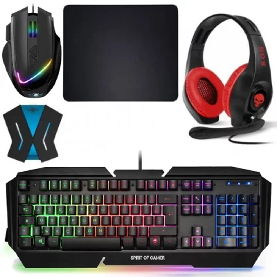 GENERIQUE Pack Clavier Souris Casque Switch Pro-K5 RGB et Convertisseur Console
