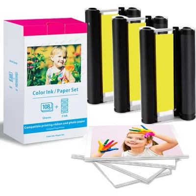 GENERIQUE Pack compatible KP-108IN, encre et 108 feuilles de papier photo, 100 x 148 mm - Remplace 3115B001