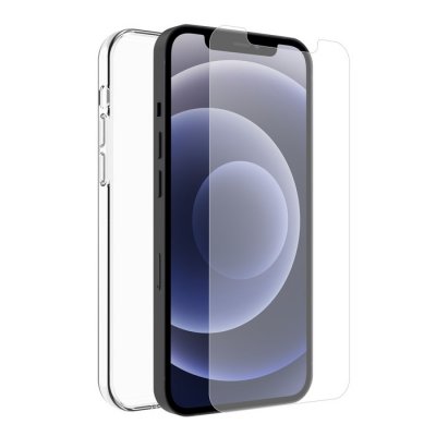 MUVIT FOR CHANGE Pack coque recycletek et verre tremp&eacute;  iPhone 12/12 Pro
