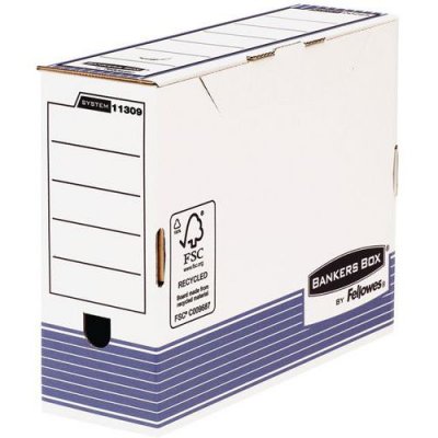 BANKERS BOX Pack de 10 Bo&icirc;te d'archives System Format A4+ 150 mm Bleu et Blanc