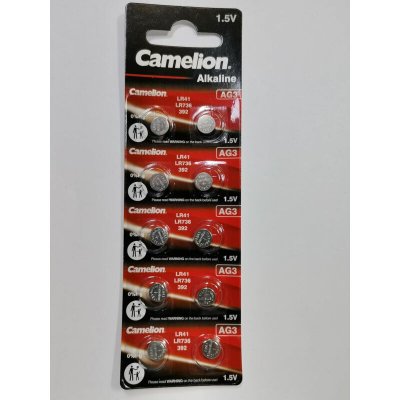 CAMELION Pack de 10 piles Alcaline AG3 0% Mercury/Hg (12051003) - 
