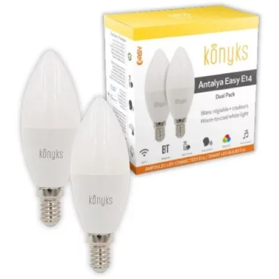 KONYKS Pack de 2 ampoules Wi-Fi + Bluetooth,  Antalya Easy E27, 11 W