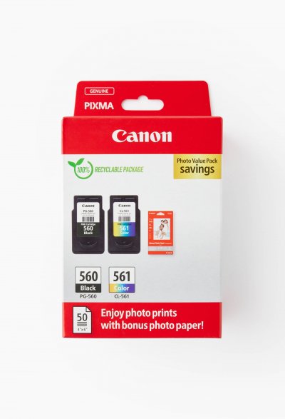 CANON Pack de 2 cartouches d'encre  PG560/CL561 Noir Cyan Jaune et Magenta 