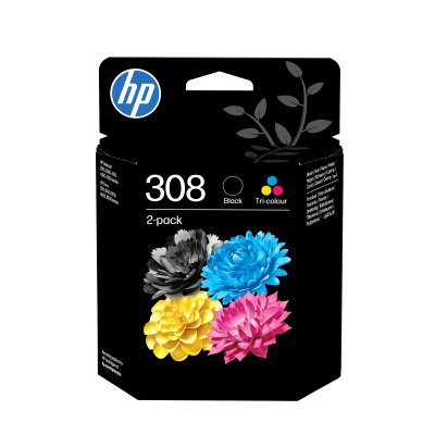 HP Pack de 2 Cartouches d'encre  308 Noir et Trois Couleurs