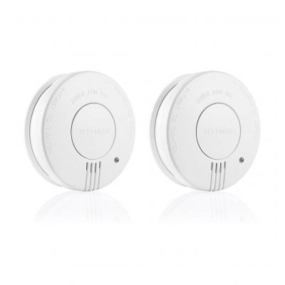 Pack de 2 d&eacute;tecteurs de fum&eacute;e pile 5 ans, norme NF