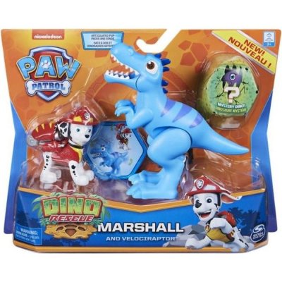 PAW PATROL Pack de 2 figurines Dino Rescue Pat'Patrouille Mod&egrave;le al&eacute;atoire