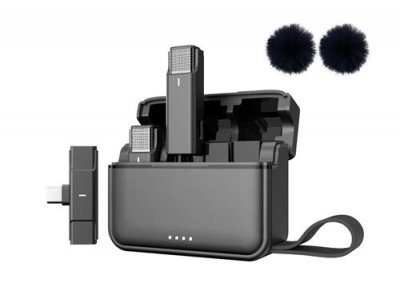 MOVIN PHOTO Pack de 2 microphones cravate sans fil  Noir
