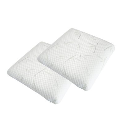 OLYMPE LITERIE Pack de 2 oreillers &agrave; m&eacute;moire de forme - Blanc - 60 x 60 cm