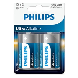 PHILIPS Pack de 2 piles  Ultra Alkaline D LR20 
