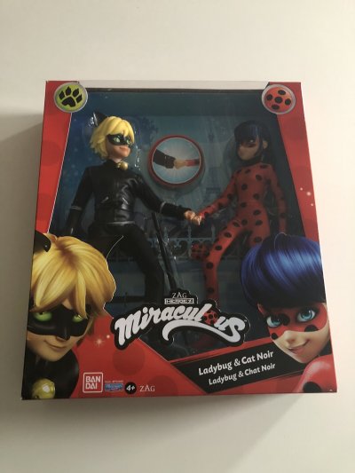 BANDAI Pack de 2 poup&eacute;es miraculous ladybug et chat noir 26 cm FC-1-14760334