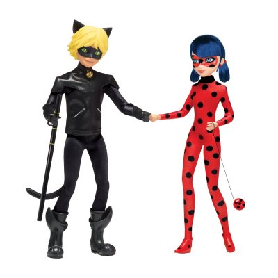BANDAI Pack de 2 poup&eacute;es miraculous ladybug et chat noir 26 cm FC-1-14760334
