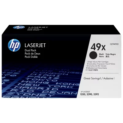 HP Pack de 2 Toner  haute capacit&eacute; pour LaserJet 1320 (49X)