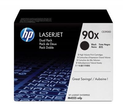 HP Pack de 2 Toners noirs haute capacit&eacute;  pour laserjet M4555, M602, M603 (90X)