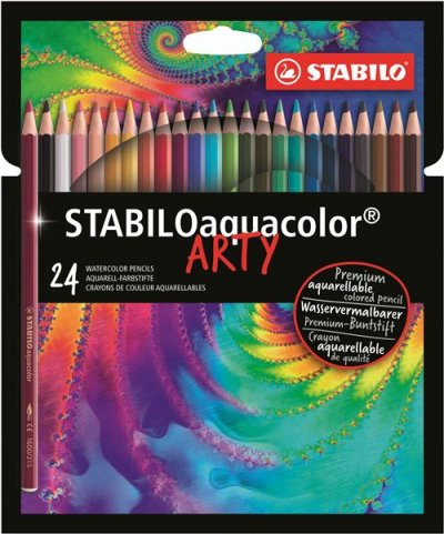 STABILO Pack de 24 crayons aquarellables  Aquacolor Arty