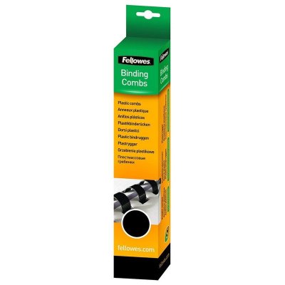 FELLOWES Pack de 25 Anneaux de reliure  6 mm en plastique Noir