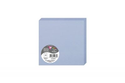 CLAIREFONTAINE Pack de 25 cartes pli&eacute;es Pollen 135 x 135 mm Bleu Lavande