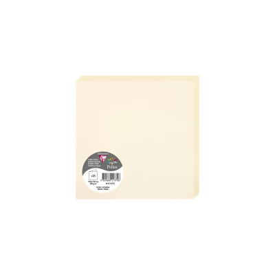 POLL Pack de 25 cartes pli&eacute;es en 135 x 135 mm Ivoire