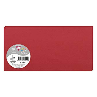 CLAIREFONTAINE Pack de 25 cartes Pollen 106 x 213 mm Rouge groseille