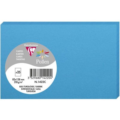 CLAIREFONTAINE Pack de 25 cartes Pollen 82 x 128 mm Bleu