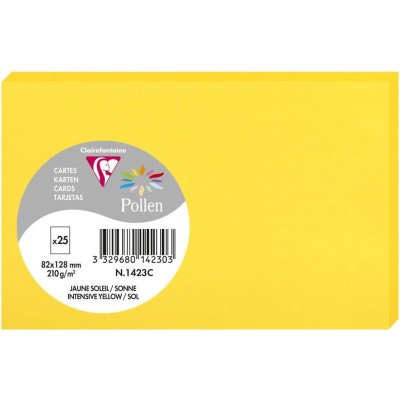 CLAIREFONTAINE Pack de 25 cartes Pollen 82 x 128 mm Jaune