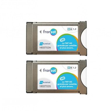 NEOTION Pack de 2x modules pcmcia fransat ci+ derni&egrave;re version 1.3 carte pc6 r&eacute;cepteur tv