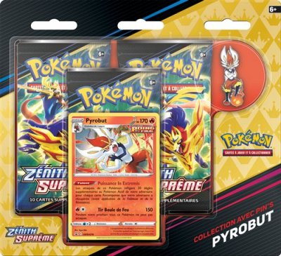 POKEMON Pack de 3 Boosters et Pin &agrave; collectioner Pok&eacute;mon Z&eacute;nith Supr&ecirc;me