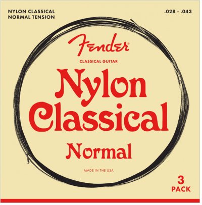 FENDER Pack de 3 Cordes Guitare Classique Nylon  28-43 Tirant Normal