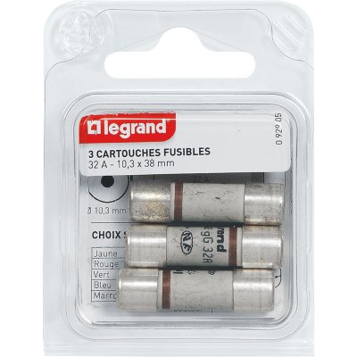 LEGRAND Pack de 3 fusibles avec voyant  - 32A - 10,3 x 38 mm