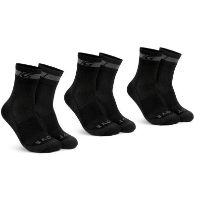 GRIPGRAB Pack de 3 paires de chaussettes  merino regular cut noir