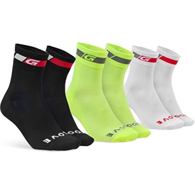 GRIPGRAB Pack de 3 paires de chaussettes  tricolore regular cut