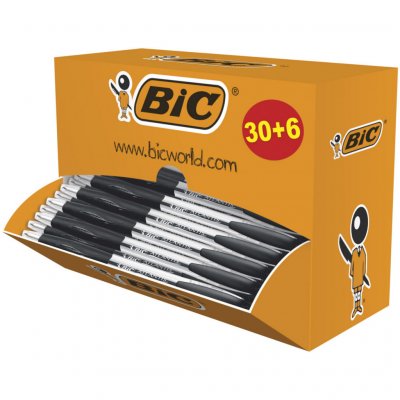 BIC Pack de 36 Atlantis noir r&eacute;tractables dont 6 offerts - Noir - 