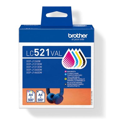 BROTHER Pack de 4 Cartouches d'encre  LC521VAL 