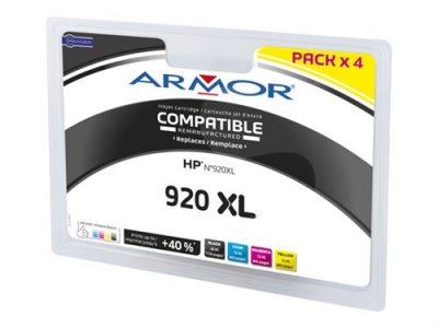 ARMOR Pack de 4 cartouches HP 920XL haute capacit&eacute; compatible 